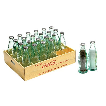 Tablecraft TableCraft Coca-Cola Clear Glass Salt and Pepper Shakers 1 oz CC339A
